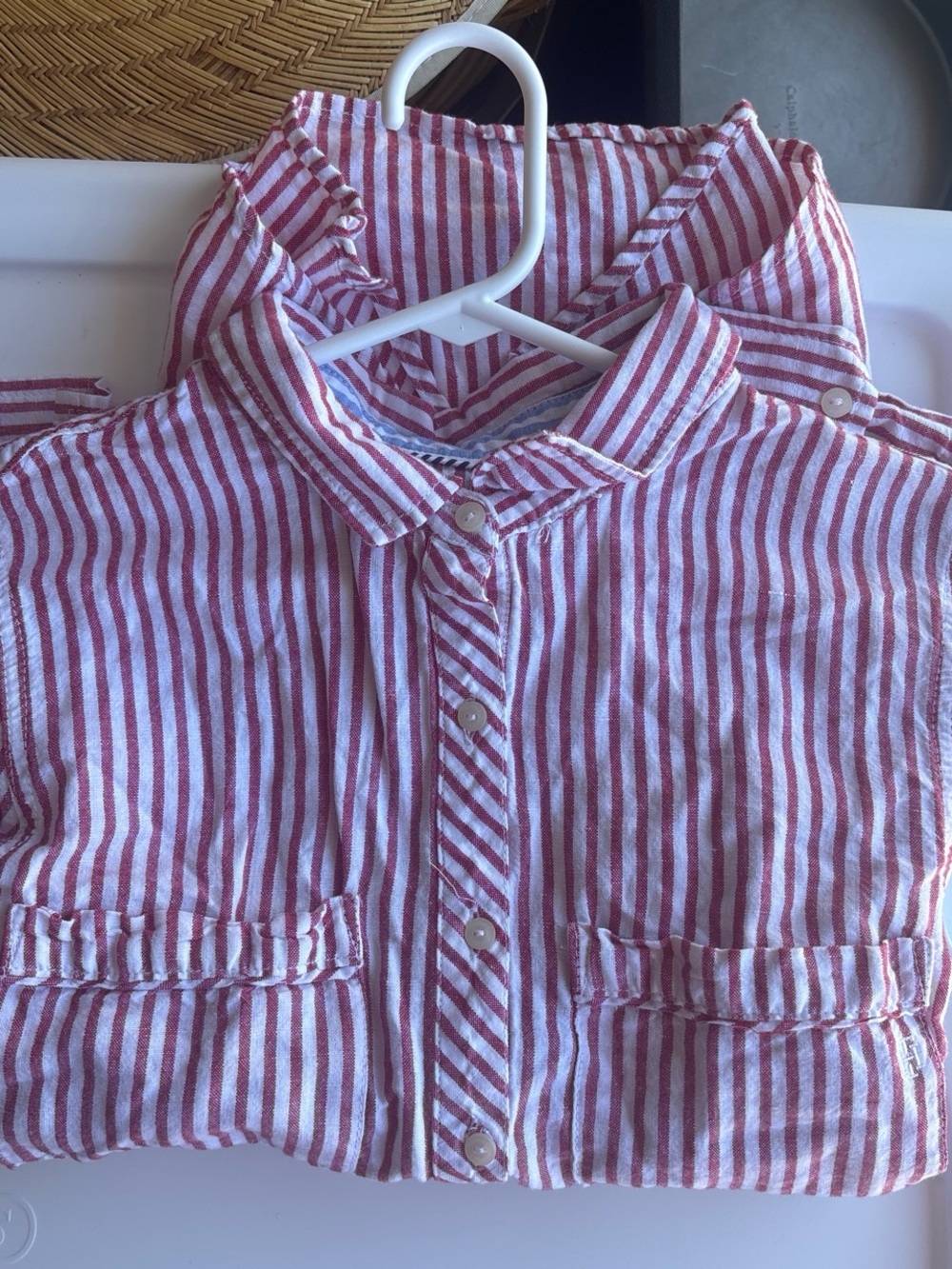 Tommy Hilfiger Red & White Striped Button-Down Shirt